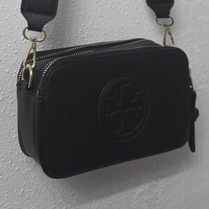 Tory Burch Black Belt Bag with Logo Strap